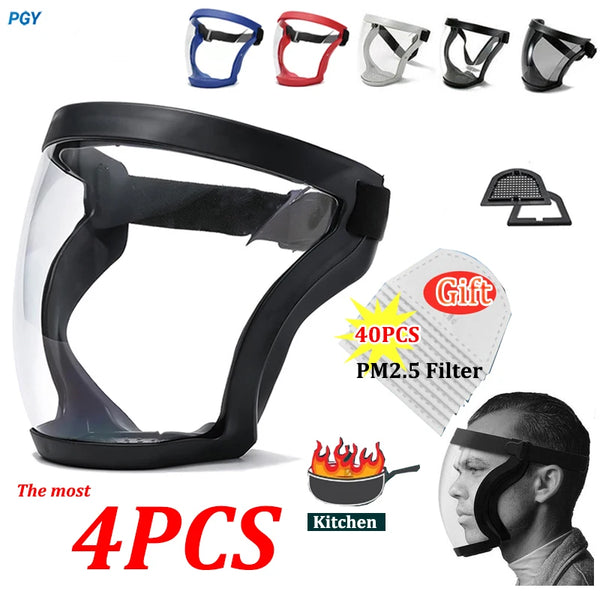 Protection Mask Transparent Facial Protector Face FaceMask Protective Outdoor Safety Mask Head Cover Work Protection Splashproof